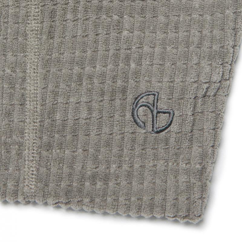 NOMANUAL Тяжелый вафельный полувер на молнии   Серый