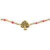 [R0233] - Designer Steel Necklace 'Tree of Life' Gold Coral - 10x8 Mm
