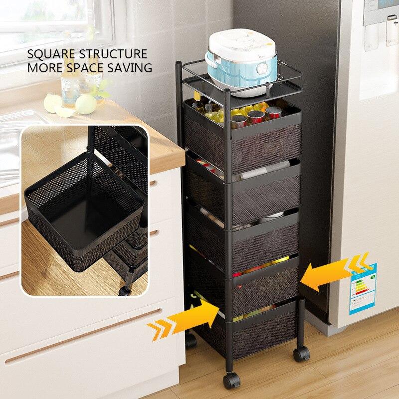 Многофункциональная кухонная вращающаяся полка, 3-х слойная стойка для хранения, корзина для овощей, стеллаж для хранения