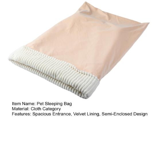 Спальный мешок для кошки с просторным карманом, бархатной подкладкой, теплый, удобный, кровать для домашней кошки, для котят, хорька, зимняя пещерная кровать