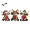 Whimsical Country Christmas Ornaments 2/3Pcs Highland Cow Wooden Tabletop Sign 2D Flat Yak Holiday Tree Decorations Figurine Ornament with