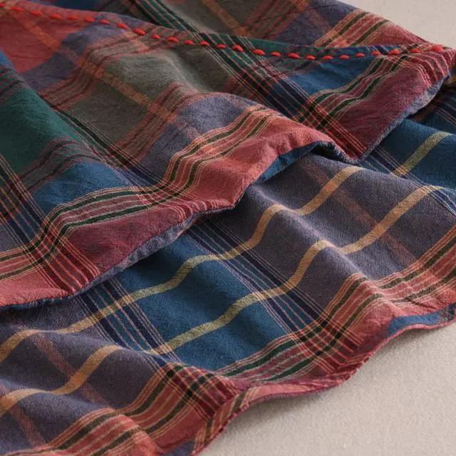 Комплект из 2 предметов, женские повседневные брюки, осенние винтажные клетчатые узоры, свободные женские топы и шаровары