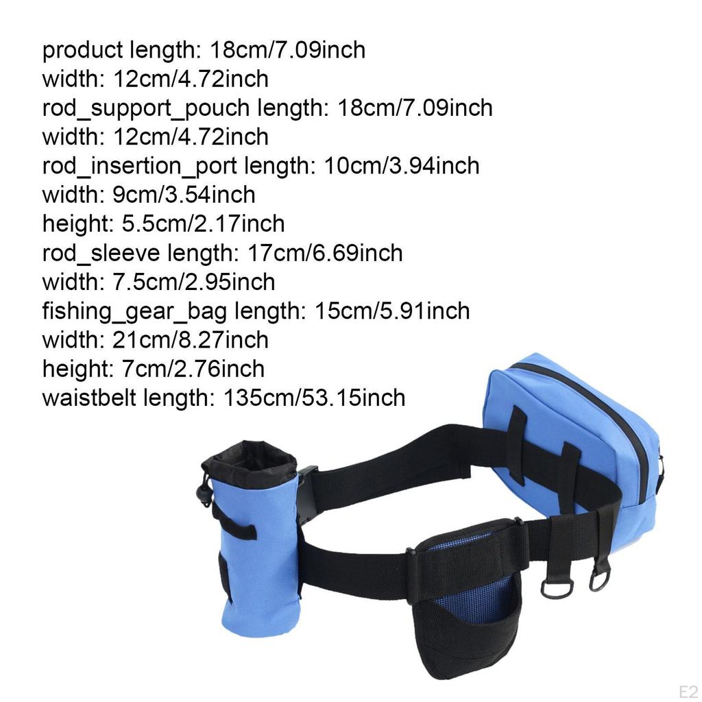 Adjustable Fishing Waist Belt Multifunctional for Tackle Storage Accessories Sturdy with Rod Holder