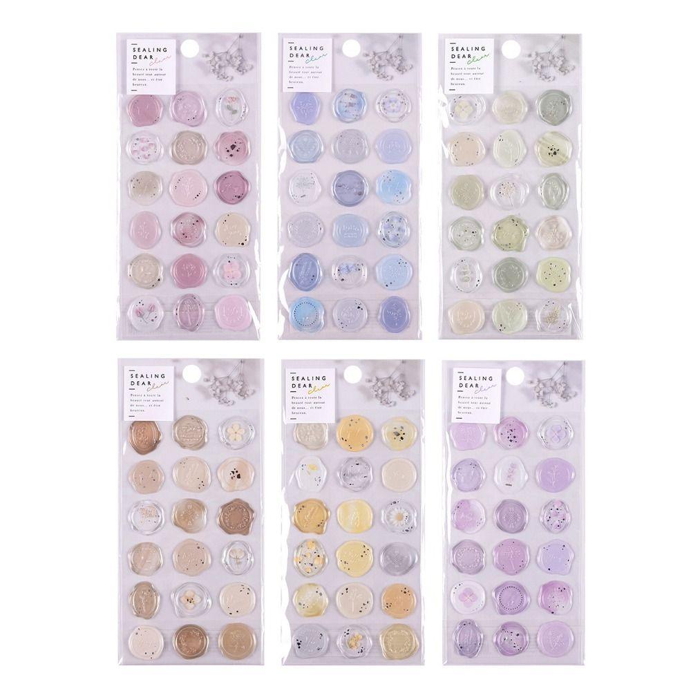 Transparent Wax Seals Stamp Sticker Vintage Envelope Seal Sticker DIY Scrapbooking