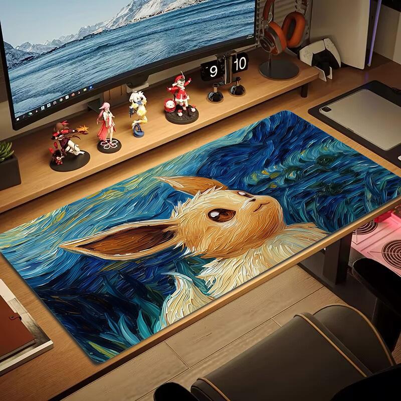 Eevee Print Cushion Non-slip Laptop Tablet Big Mousepad XXL Mat Mini PC Playmat With Lock edge