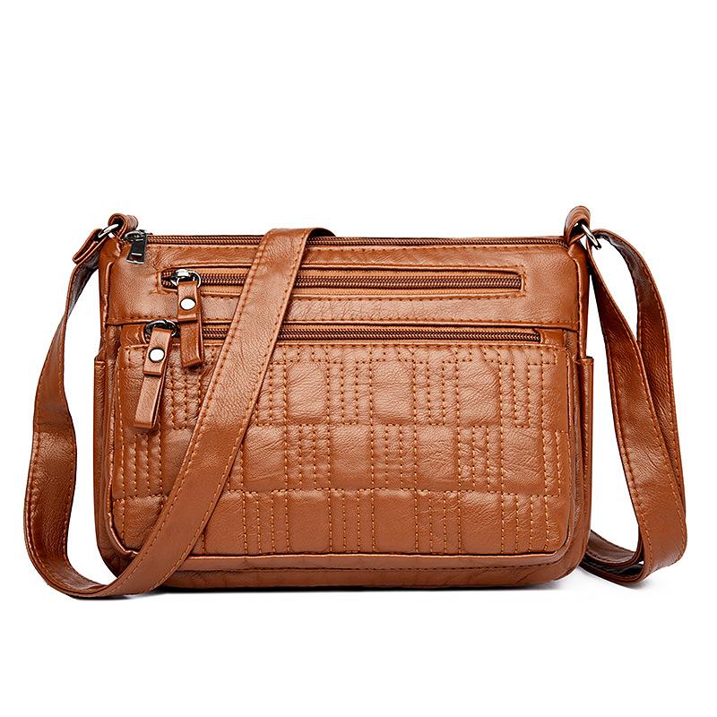 Мягкая кожа простая модная женская сумка через плечо