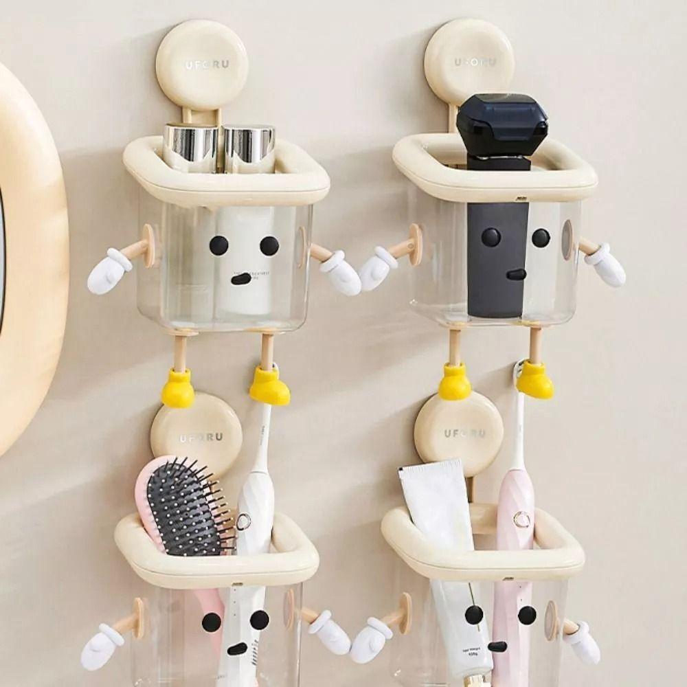 Настенный держатель для зубных щеток, прозрачная полка для хранения в ванной, новая полка для хранения в туалете