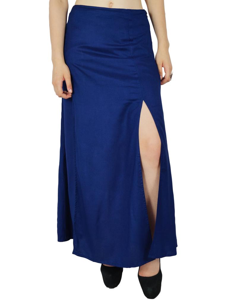 Bimba Women Rayon Maxi Skirt with Long 2 Slits