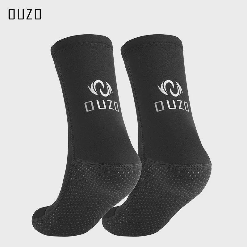 Носки для дайвинга OUZO 3 мм, износостойкие, нескользящие, устойчивые к холоду, для плавания, сноркелинга, серфинга и пляжного отдыха.
