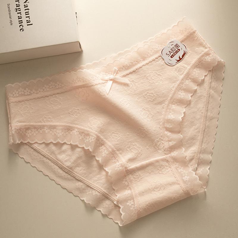 Women's Panties Antibacterial Breathable Underwear Jacquard Comfortable Plus Size Medium Waisted Triangles Panty