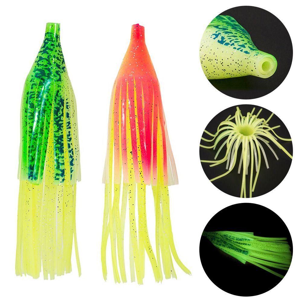 Luminous Portable Artificial Soft Silicone Saltwater Octopus Bait Squid Skirt Lure Fishing Tackle