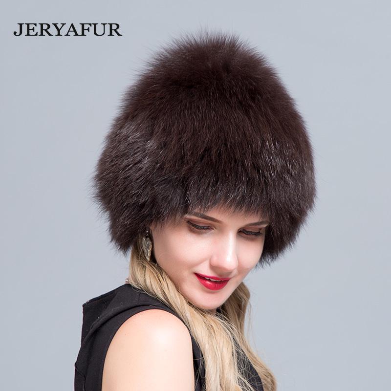 Женская зимняя шапка из меха лисы от Jeryafur