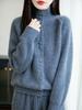 Women's Heavyweight Pure Wool Stand Collar Cardigan for Autumn/Winter