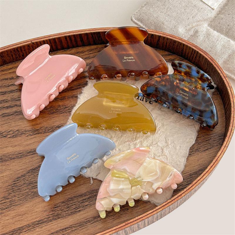 French Women's Hair Clips Elegant Acetate Hair Claw Medium Size Sweet Shark Clip Exquisite Girl Hair Accessories Headwear