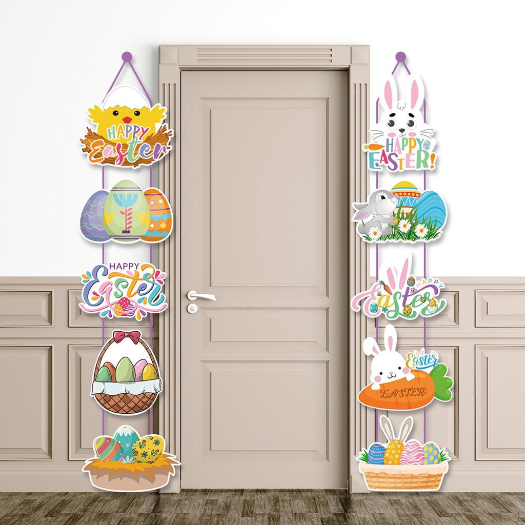 Easter Bunny Rabbit Sign, Decoration, Door Sign Hanger, Hanging Decor for