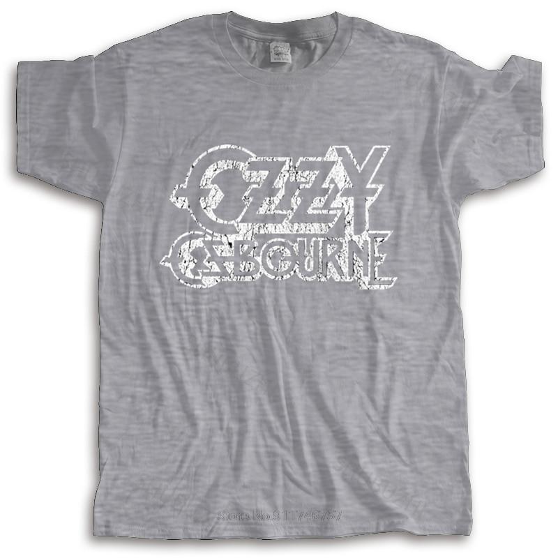 Tshirt Men Summer Top Tees Ozzy Osbourne 'Vintage Logo' T-Shirt Summer Paried T Shirts New Fashion Tee-shirt Man Tee