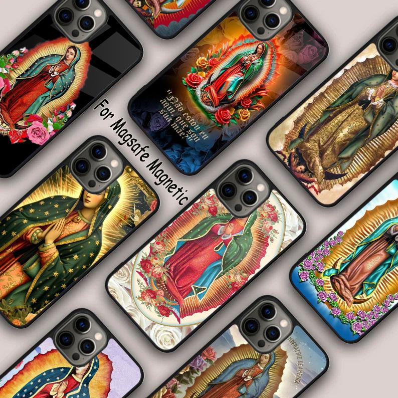 Lady of Roses Guadalupe Magnetic Phone Case For APPLE iPhone 17 Air 16 14 13 12 Pro Max 15 Plus Wireless Charge MagSafe Cover