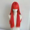 Waist-Length Straight Red Cartoon Bangs Wig for Women