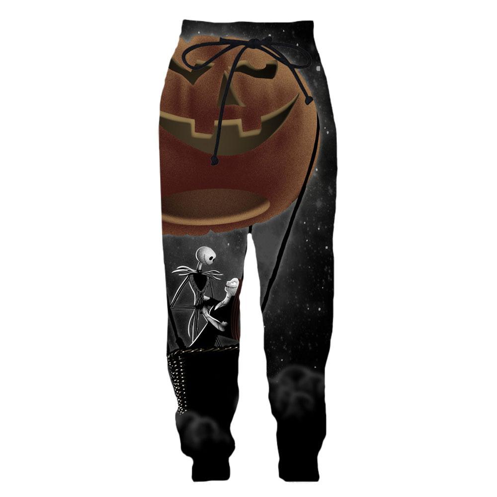 Брюки с принтом на Хэллоуин 3D цифровая печать Мужские и женские повседневные брюки для бега