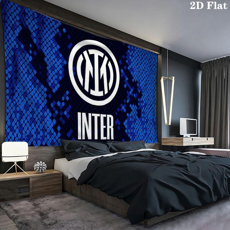 Inter Milan Wall tapestry, aesthetic printed fabric blanket, suitable for bedroom, living room, and home decor.