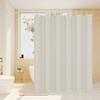 Simple Solid-Color Imitation Linen Shower Curtain, Adding A Simple And Elegant Touch To The Bathroom.