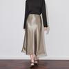 Юбка из высококачественного позолоченного атласа с драпировкой — роскошный стиль знаменитостей для женщин, весенняя коллекция