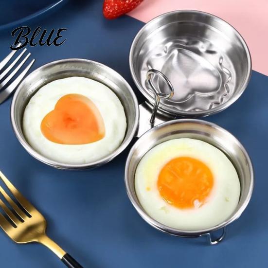 Форма для варки яиц на три яйца, 3 ячейки, из нержавеющей стали, 3-в-1, кольцо для пашот с ручками, пищевой пластик, антипригарная, форма в виде сердца и круга, для завтрака