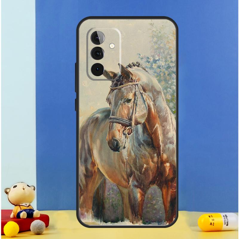 Художественный чехол с рисунком лошади для Samsung Galaxy A06 A56 A16 A36 A55 A35 A33 A53 A13 A23 A17 A54 A34 A14 A52 A32 A15