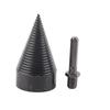 Firewood Drill Bit Wood Log Splitter Carbon Steel Cone Hex Shank Drilling Tool Black 50mm 1.97in