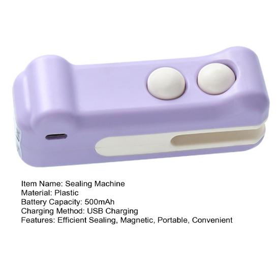Mini Sealing Machine for Plastic Bags Handheld Heat Sealer Machine USB Charging Portable Bags Sealer for Snacks Fruit Spices