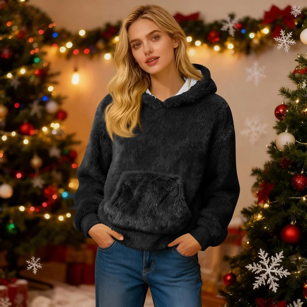 Женский фланелевый топ с капюшоном и длинным рукавом с принтом, толстовка с капюшоном