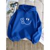 Children's casual hooded sweatshirt - Fun and cute smiling face and logo pattern printed boys'and girls'street turtleneck hoodie