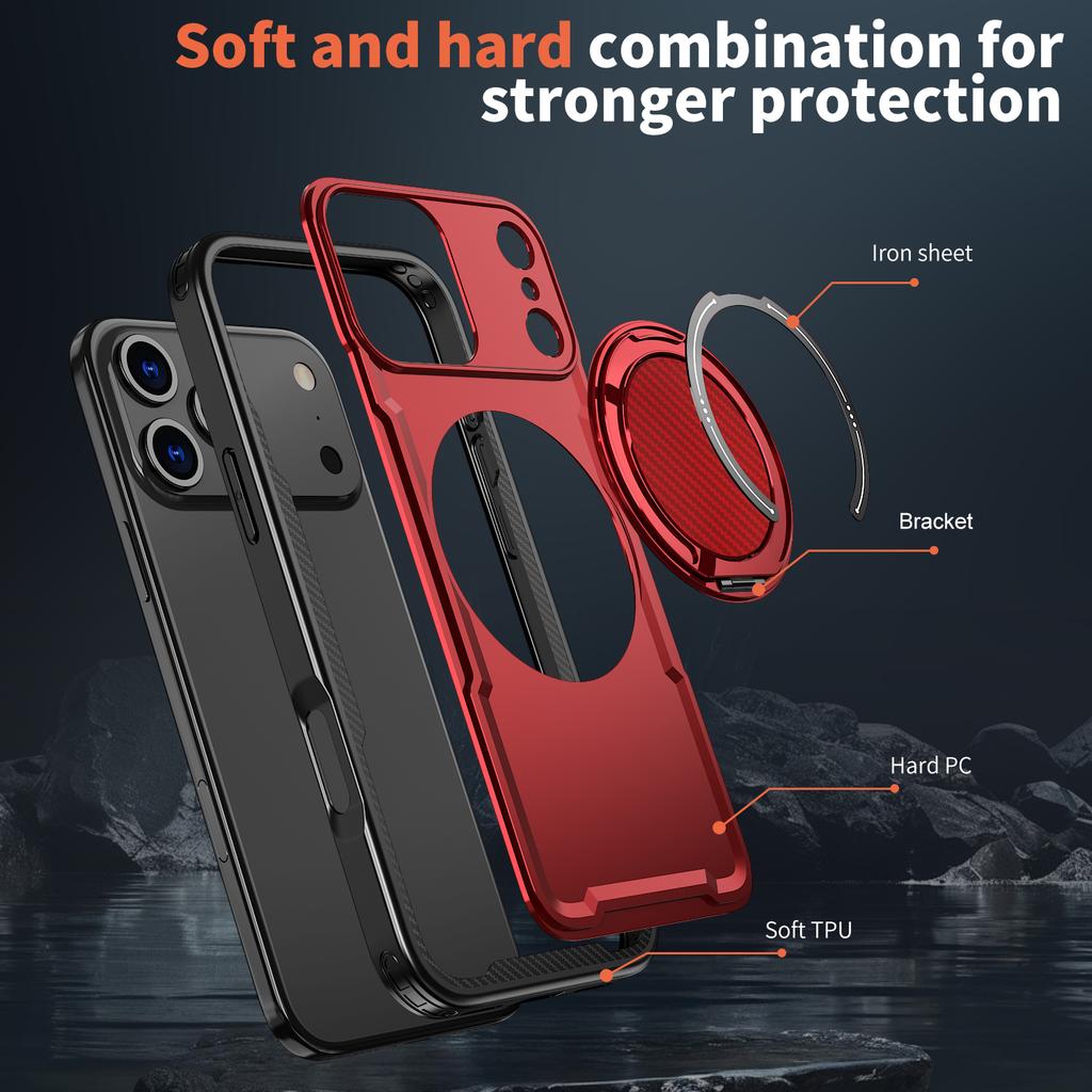 For iPhone 17 Pro Max Case Compatible with MagSafe TPU+PC Kickstand Phone Cover