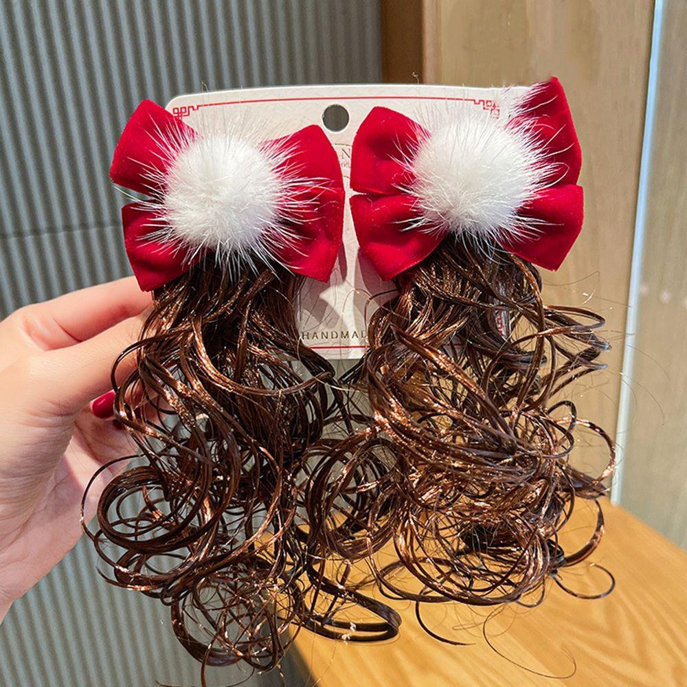 Chinese Style Hair Clip Baby Wig Hairpin Child Hair Accessories New Year Headdress Bow Hairclip