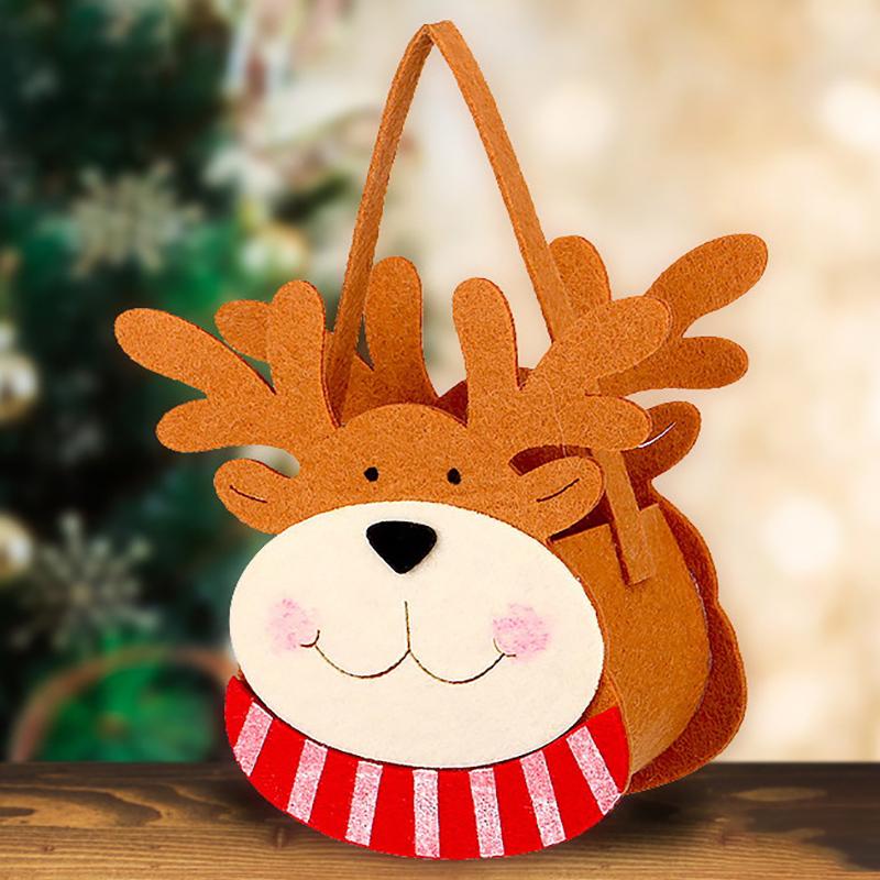 Фетровый рождественский подарочный мешок Креативный мешок Санта-Клауса Подарочный мешок для подарков Рождественская елка Конфетный мешок Подарочные пакеты Рождественский декор