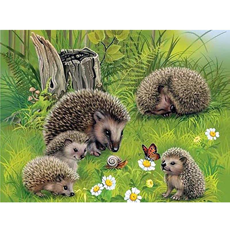 DIY 5D алмазная живопись «Ежик», полная круглая дрель, алмазная вышивка животных, наборы для вышивки крестом, настенный художественный подарок, домашний декор