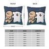 Line Puppy Maltese Playing Pillow Case Cushion Cover Square Graphic Pillow Cover Novelty Pillowcases For Sofa Home Decoration