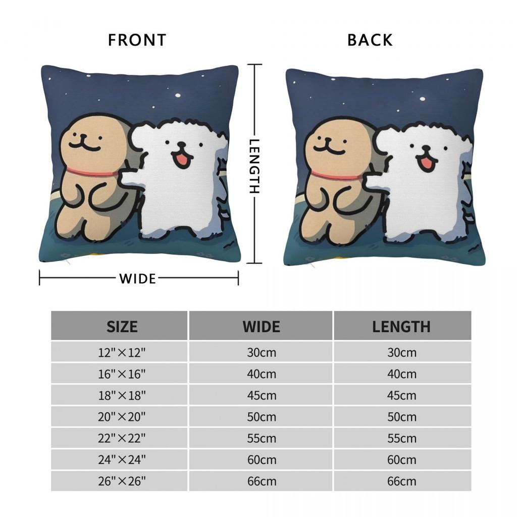 Line Puppy Maltese Playing Pillow Case Cushion Cover Square Graphic Pillow Cover Novelty Pillowcases For Sofa Home Decoration