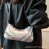 Premium sense baguette bag 2025 new product Internet celebrity live broadcast solid color belt zipper fashion shoulder underarm bag messenger bag