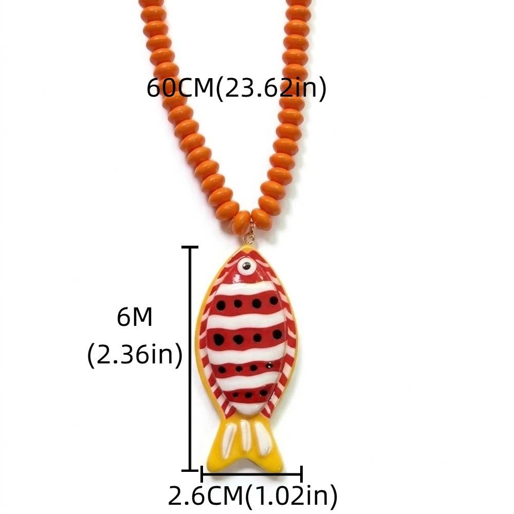 Exaggerated Colorful Pendant Neck Chain Bohemian Style Tropical Theme Neck Jewelry Summer Wear
