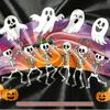 Home Pumpkins Ghosts Halloween Party Backdrop, Spooky Polyester Banner for Wall Decor & Photo Booth