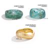 Ingemark 3 Style Boho Y2K Glossy Resin Wide Bracelets for Women Punk Smooth Curved Spring Opening Metal Bangles 2025 New Jewelry