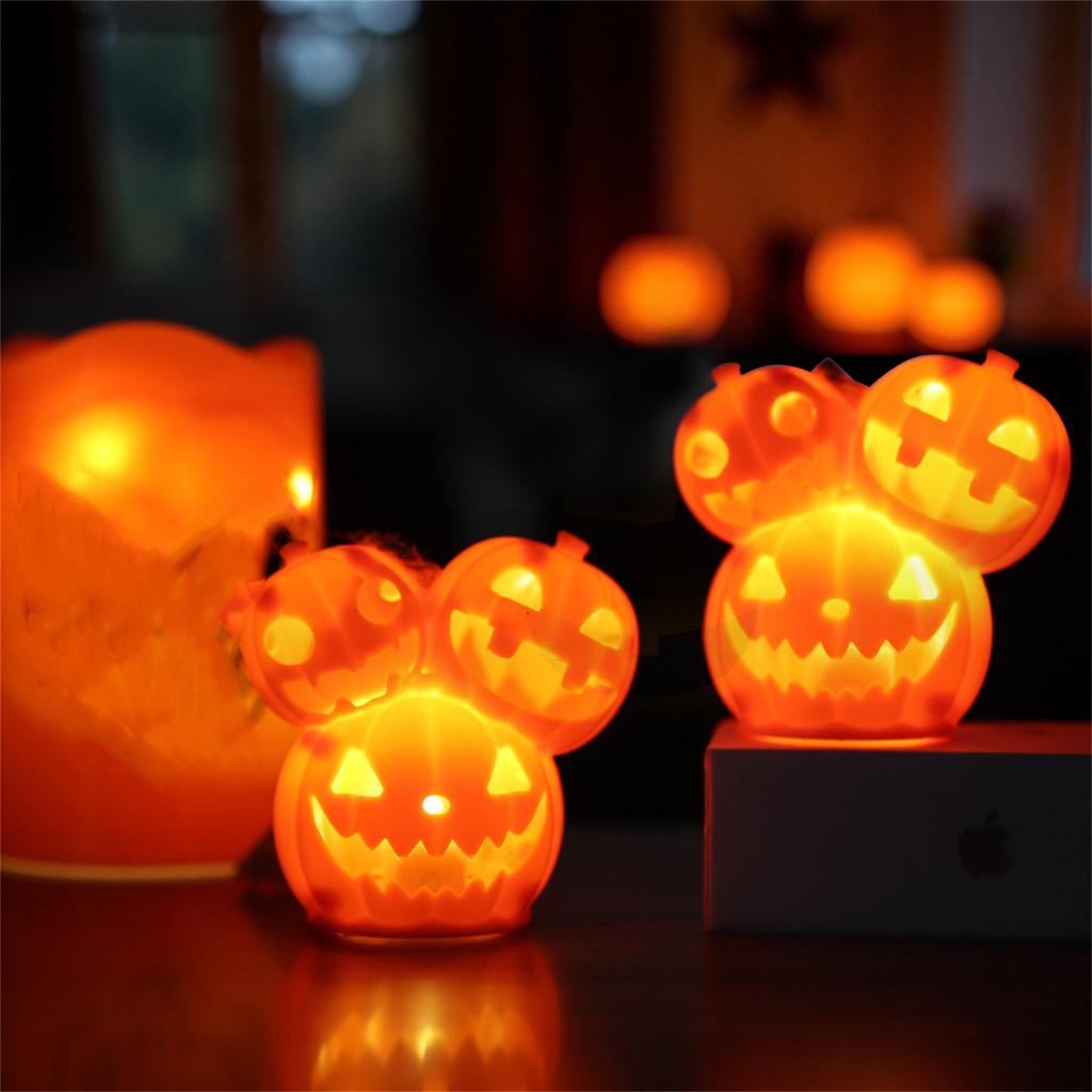 Halloween Pumpkin Lanterns/ Three Pumpkin Head Candle Lights Desktop Site/ Layout Pumpkin Decoration Night Light