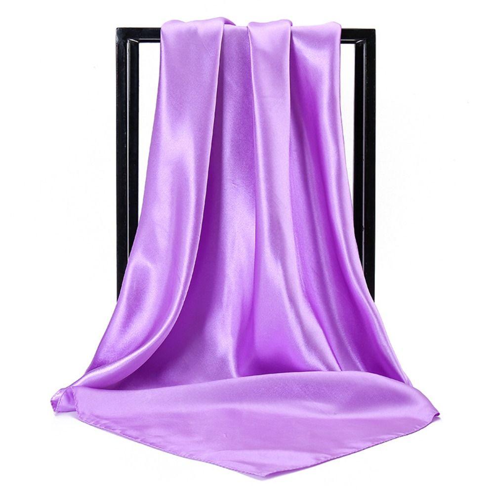 90cm Satin Silk Scarf Soft Head Scarf Luxury Square Neck Scarves Ladies/Girls