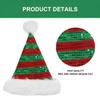 Red & Green Sequin Santa Hat With Plush Ball & Border for Christmas, X-mas Party, Adults - Santa Claus Cap