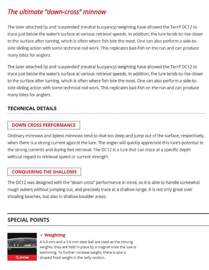 Duo Terrif DC 12 Type 1 Slow Sinking Lure CYA0697 (1505)