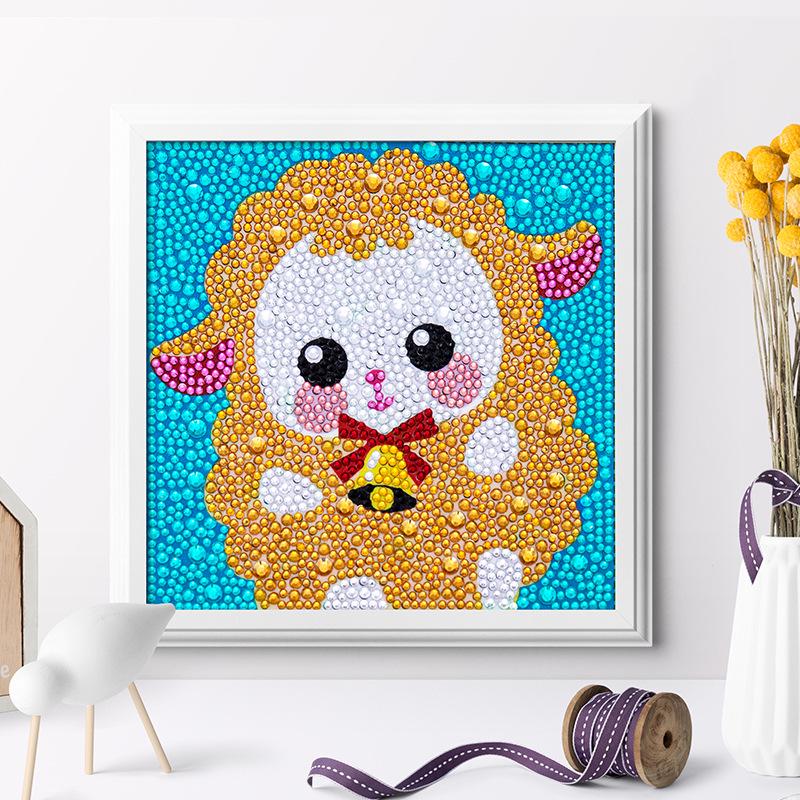 DIY Cartoon Diamond Painting Kit with Frame - Educational Toy for Kids