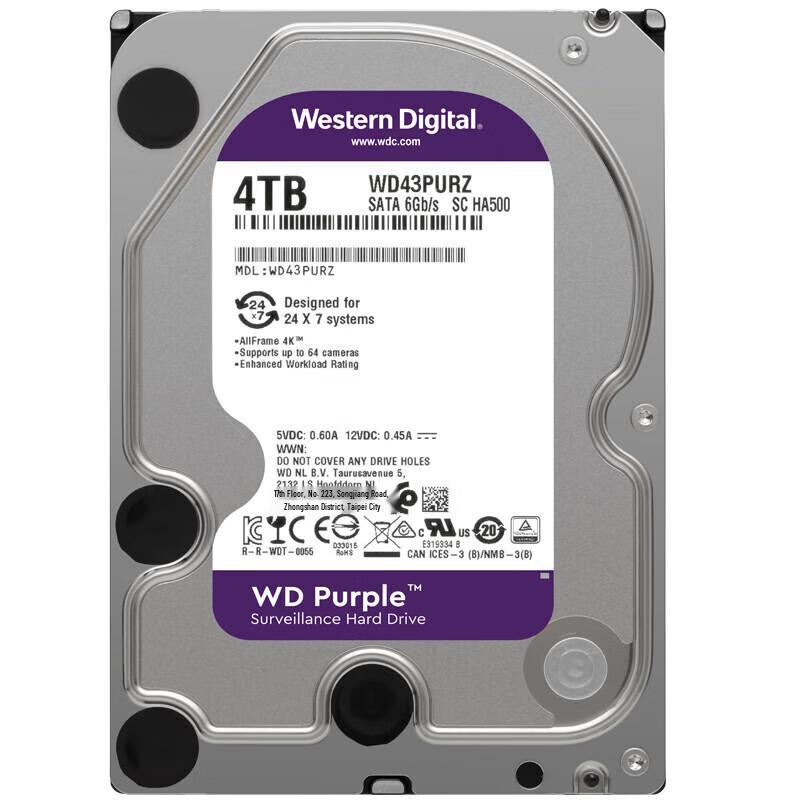 Western Digital WD Purple 4TB Surveillance Hard Drive