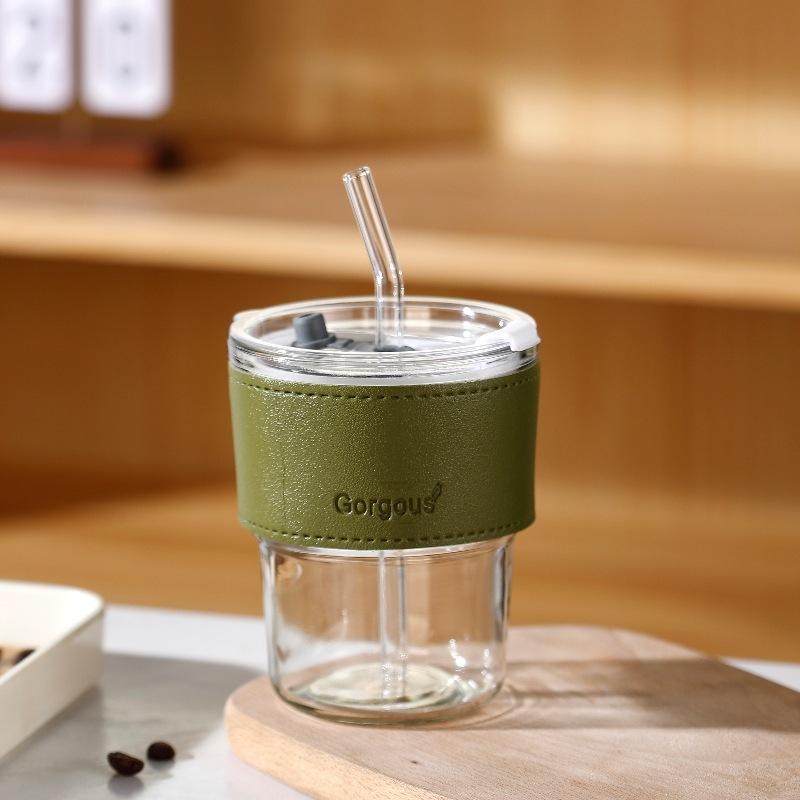 Bamboo Joint Glass Cup Heat-resistant Coffee Straw Cup Souvenir Gift Water Cup