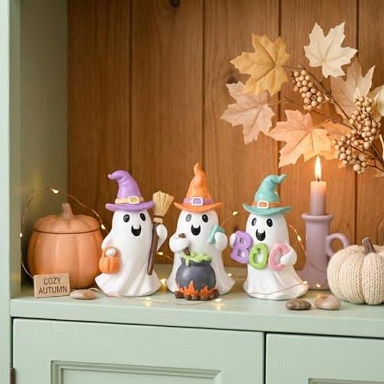 Valery Madelyn Halloween decoration figurine cute ghost 3-piece set candy color made resin height 9cm